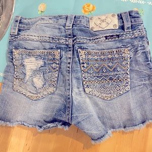 Miss Me Jean Shorts: Aztec Style